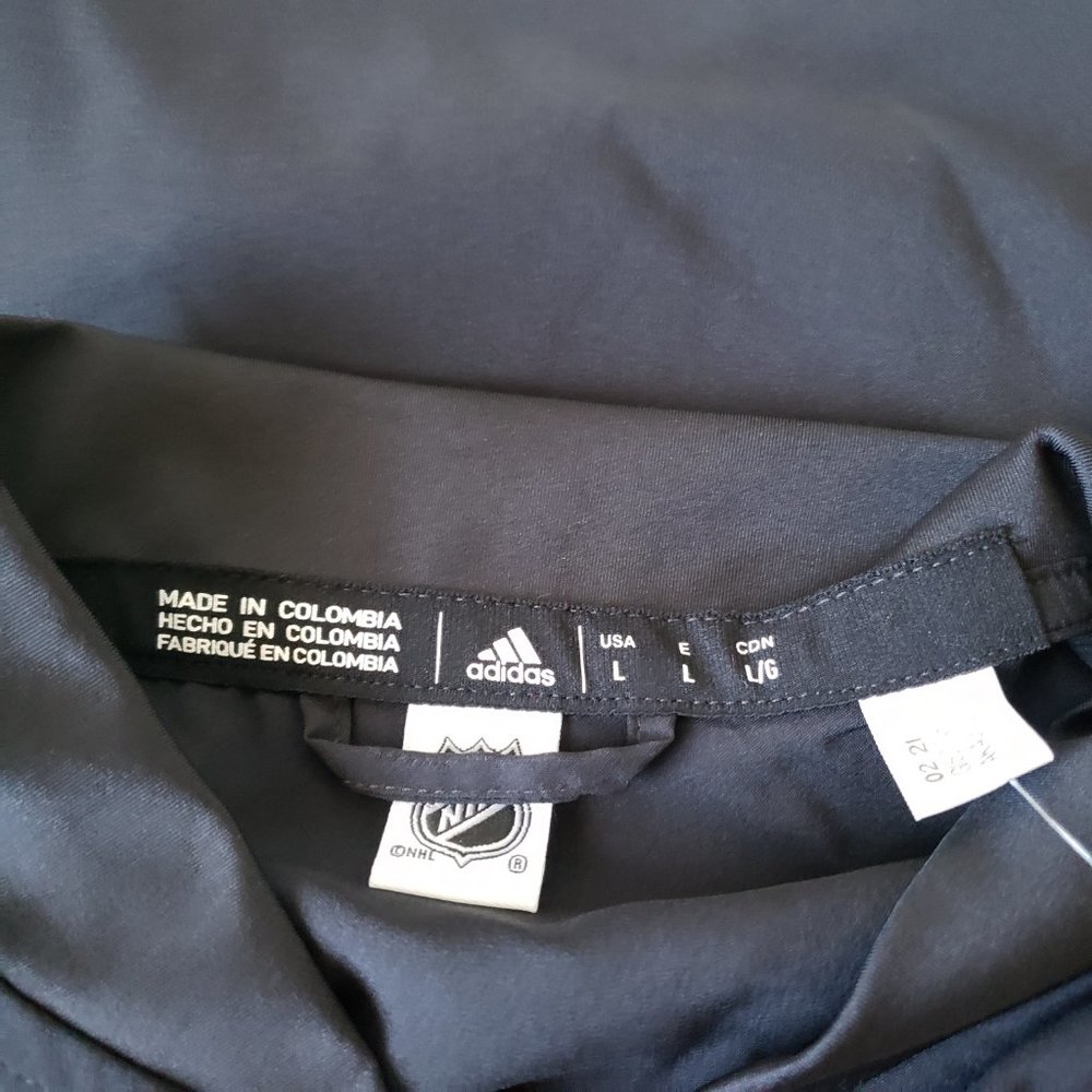 Adidas Minnesota Wild NHL 1/4 Zip Windbreaker Jacket Men's Sz Large Black NWT - Picture 6 of 9